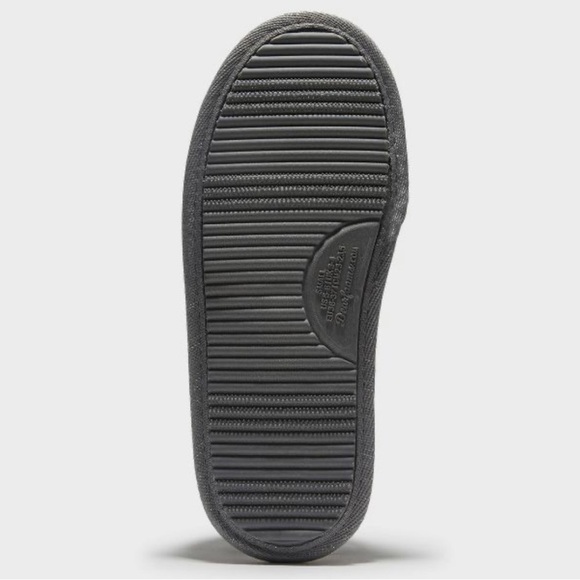 NWT DearfoamsI Do Crew Wedding Slipper Gray with White Embroidered Letters Large - Picture 7 of 7